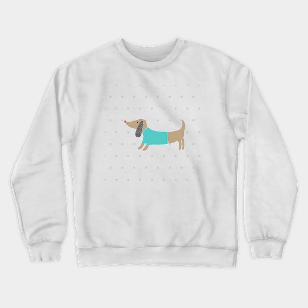 Cute hand drawn doggie Crewneck Sweatshirt by bigmomentsdesign